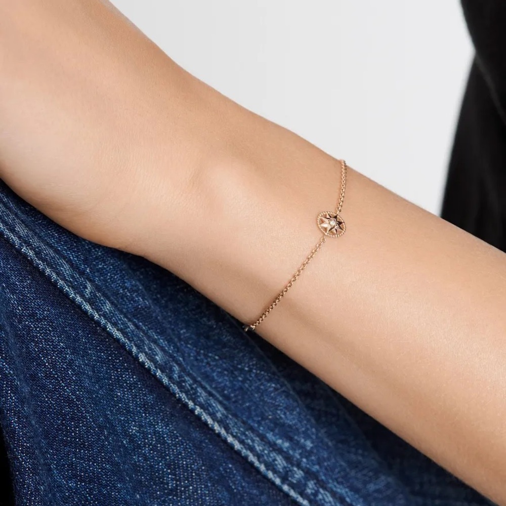 Christian Dior 18K Gold Diamond XS Rose Des Vents Bracelet - Picture 8 of 8